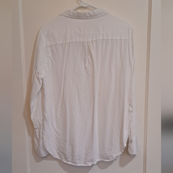 Velvet Heart Women’s Loose Bright White Utility Style Button Up Blouse Size M - Picture 2 of 9